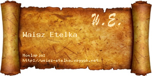 Waisz Etelka névjegykártya